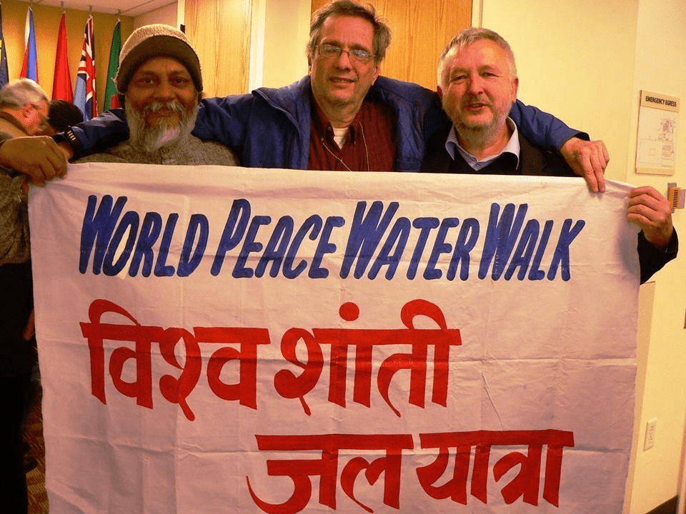 Adam with Michal Kravcik and Rajendra Singh at the Restoring Water Cycles Conference, Tufts University, 2015